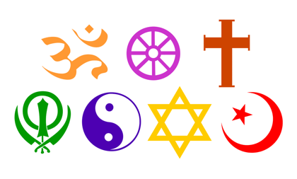 Various graphic symbols for faiths