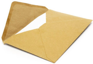 Brown open envelope
