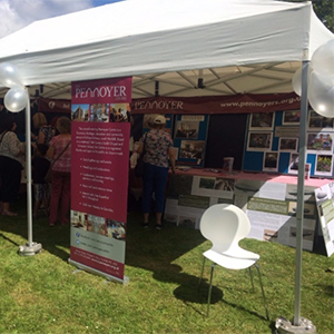 The Pennoyer Centre Stand at the South Norfolk Show showcasing portable banners